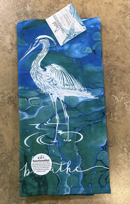 Just Breath Heron Tea Towel