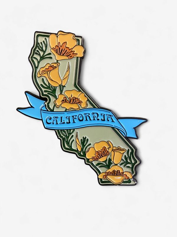 CA State w/Poppy Enamal Magnet