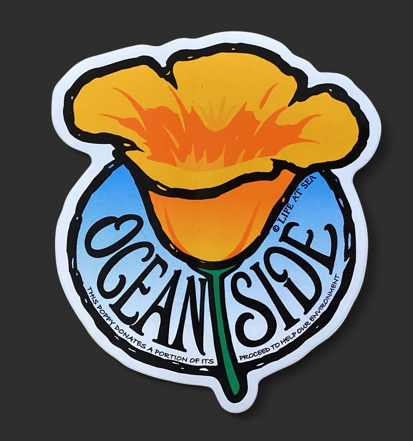 Lrg Sticker-Oceanside Poppy