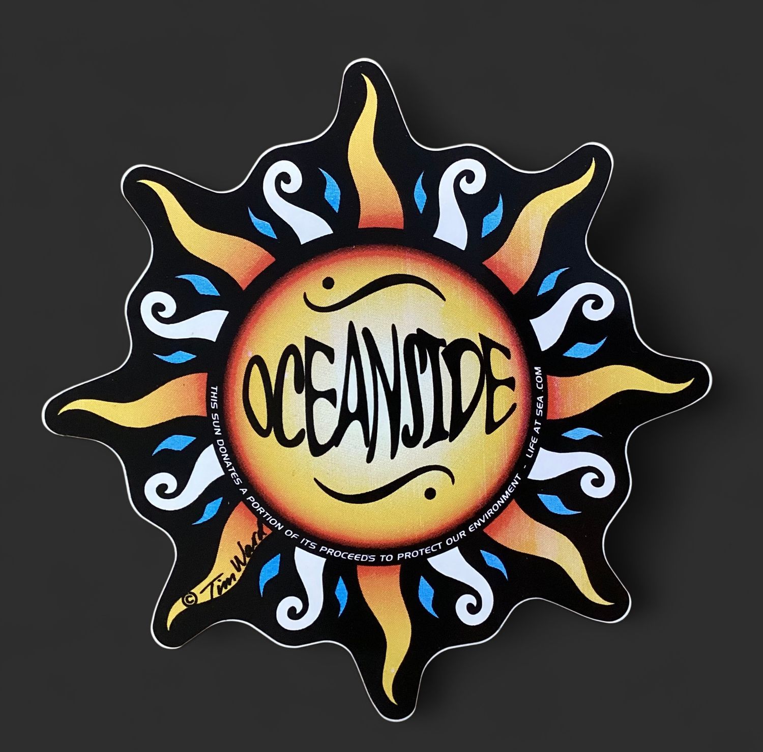 Lrg Sticker-Oceanside Sunflower