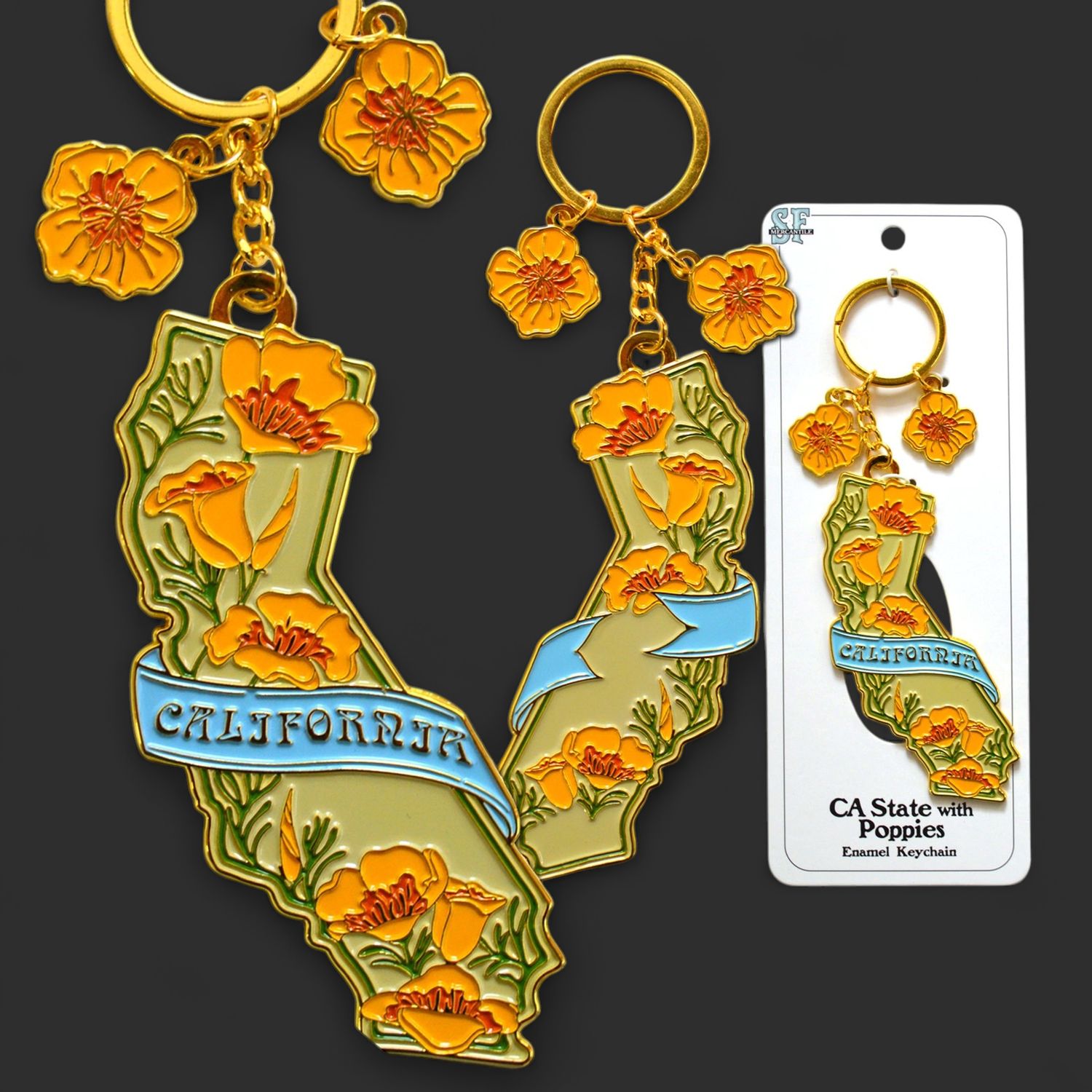 CA Poppy Keychain