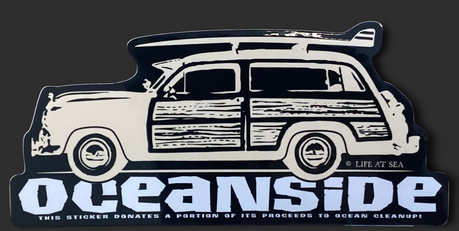 Lrg Sticker-Oceanside Woody