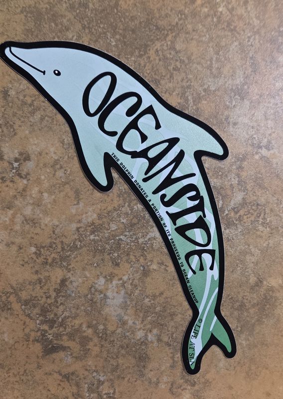 Lrg Sticker-Oceanside Dolphin
