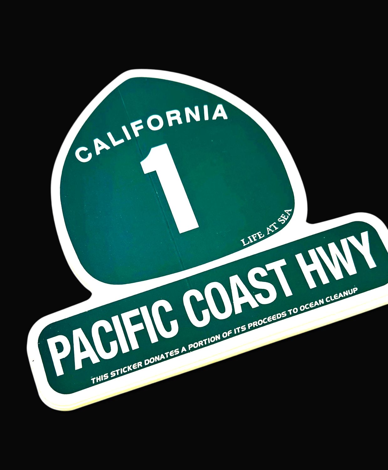 Lrg Sticker- PCH Hwy 1 (Green)