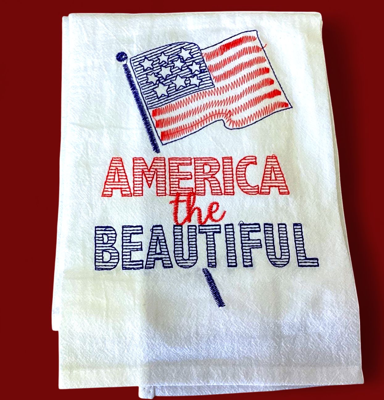 250th America the Beautiful Emb. Tea Towel