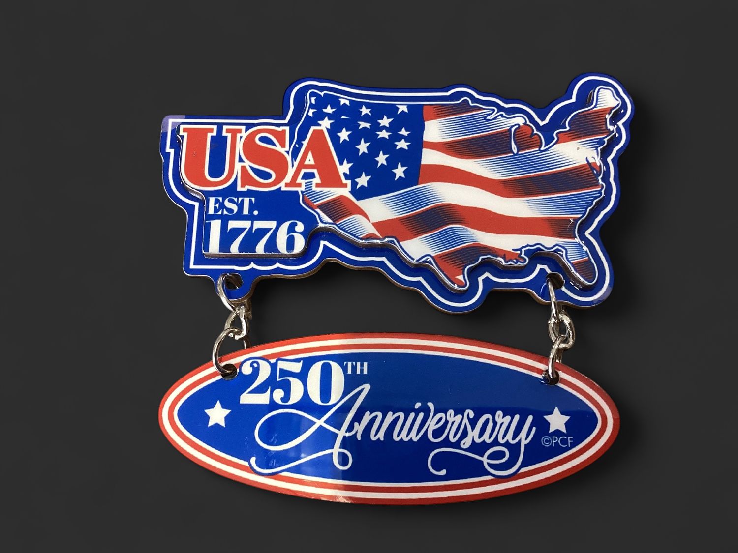 250th Anniv. 3D Dangle Magnet USA