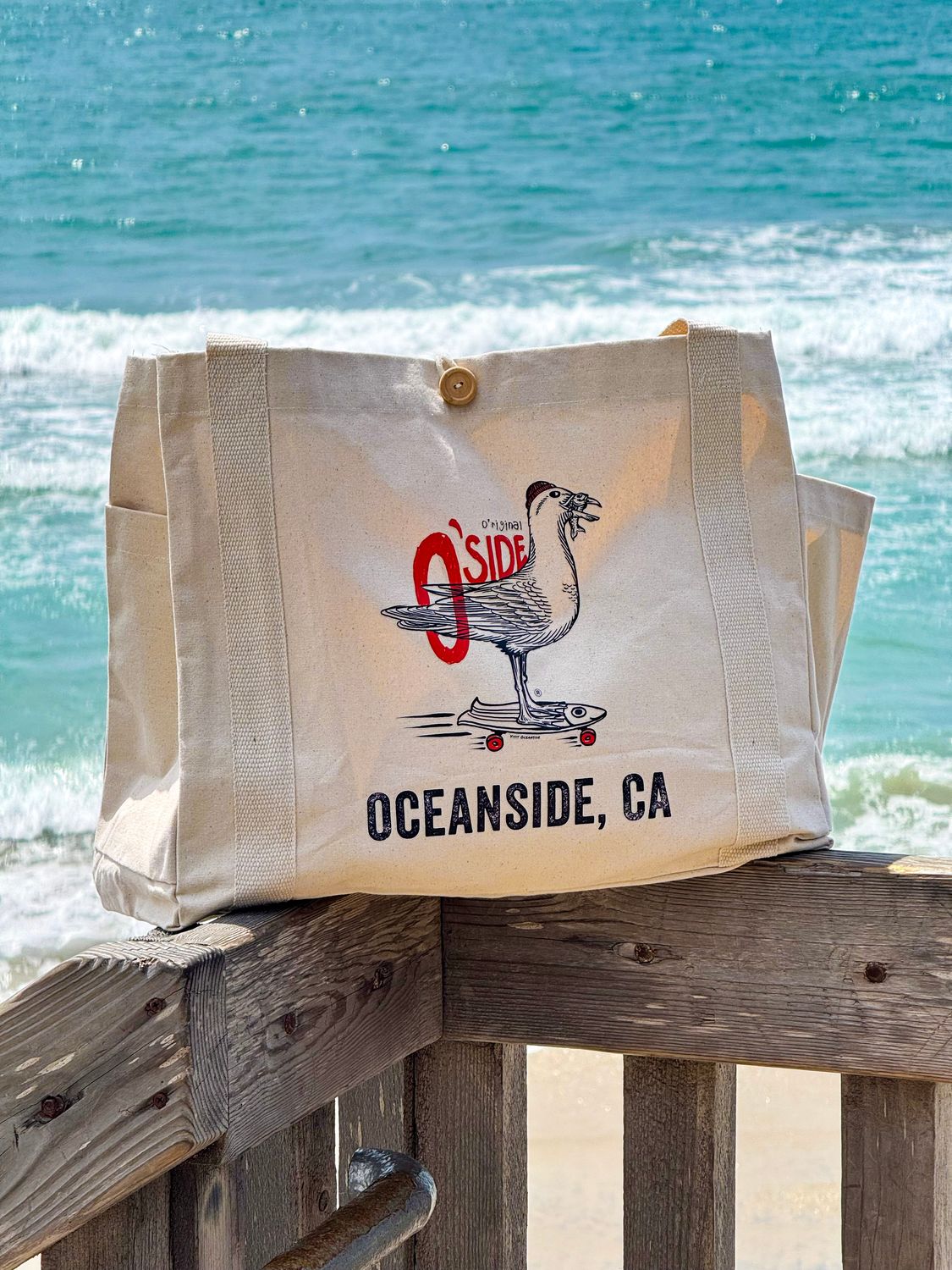 Oceanside Large Canvas Tote