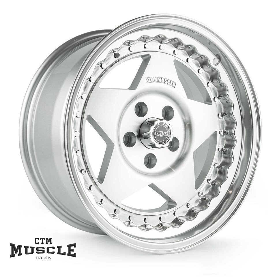 CTM MUSCLE CUSTOM PRO SILVER / MACHINED FACE Size:17x7J PCD:5/114.3 ET:6 (FORD FALCON / MUSTANG FITMENT)