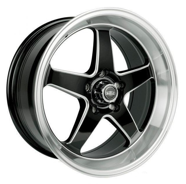 CTM MUSCLE REBEL BLACK MILLED / MACHINED LIP Size:18x7.5J PCD:5/120 ET:35 (COMMODORE FITMENT)