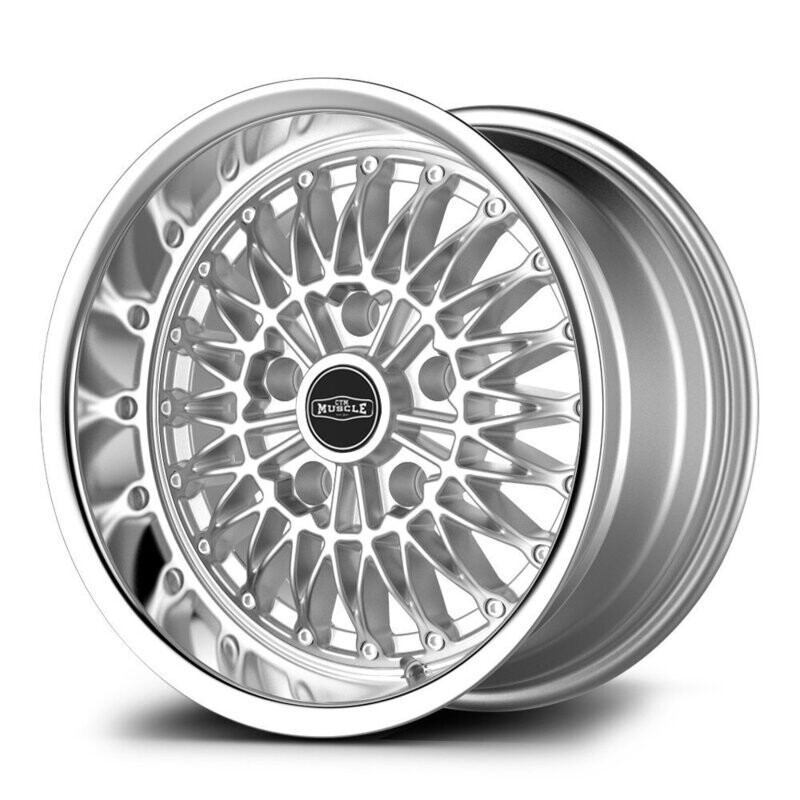 CTM MUSCLE SPIDER SILVER / MACHINED LIP Size:15x8J ***CUSTOM FITMENT***