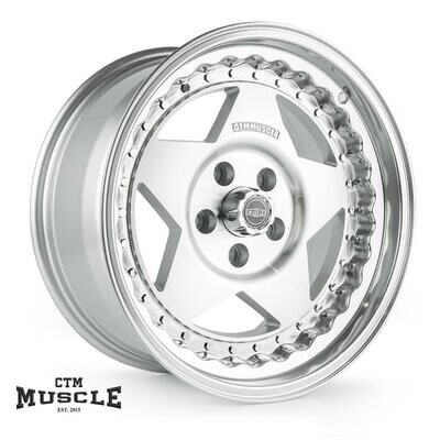 CTM MUSCLE CUSTOM PRO SILVER / MACHINED FACE Size:17x7J PCD:5/120.65 ET:6 (HOLDEN HQ FITMENT)