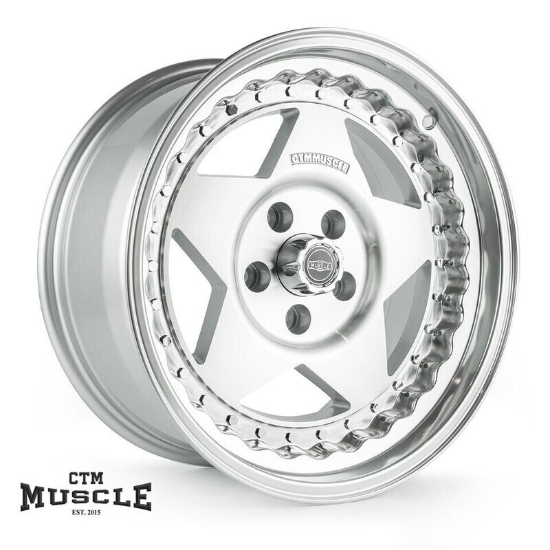 CTM MUSCLE CUSTOM PRO SILVER / MACHINED FACE Size:17x7J ***CUSTOM FITMENT***