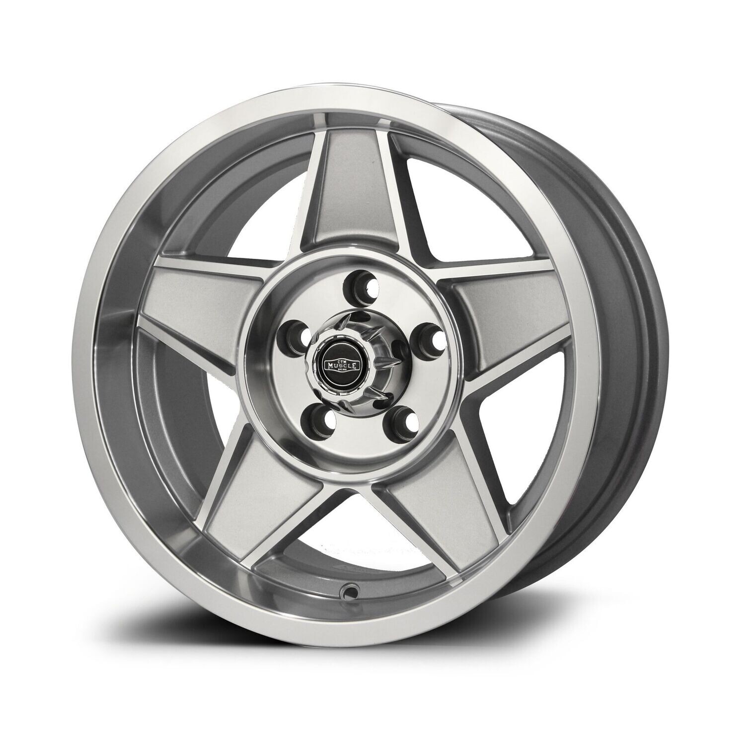 CTM MUSCLE GLOBE SILVER / MACHINED FACE Size:15x10J PCD:5/114.3 ET: 25N (FORD FALCON FITMENT)