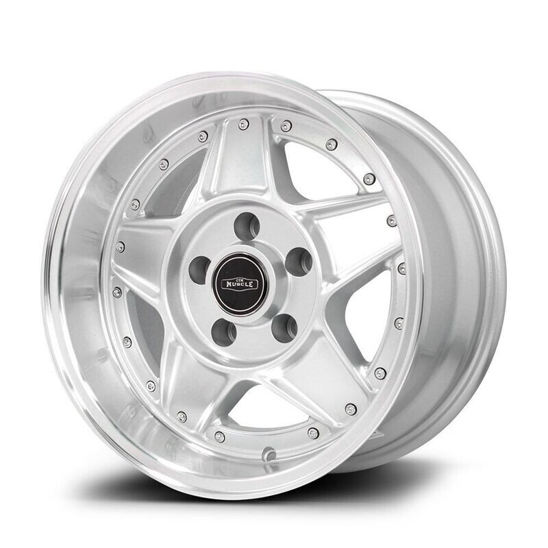 CTM MUSCLE BOMBER SILVER / MACHINED LIP Size:15x7J ***CUSTOM FITMENT***