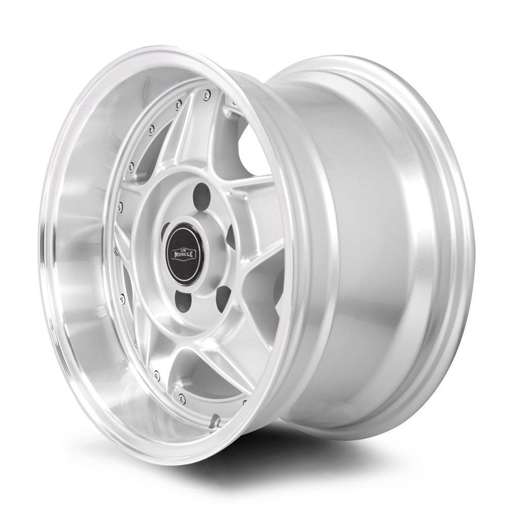 CTM MUSCLE BOMBER SILVER / MACHINED LIP Size:15x7J ***CUSTOM FITMENT***