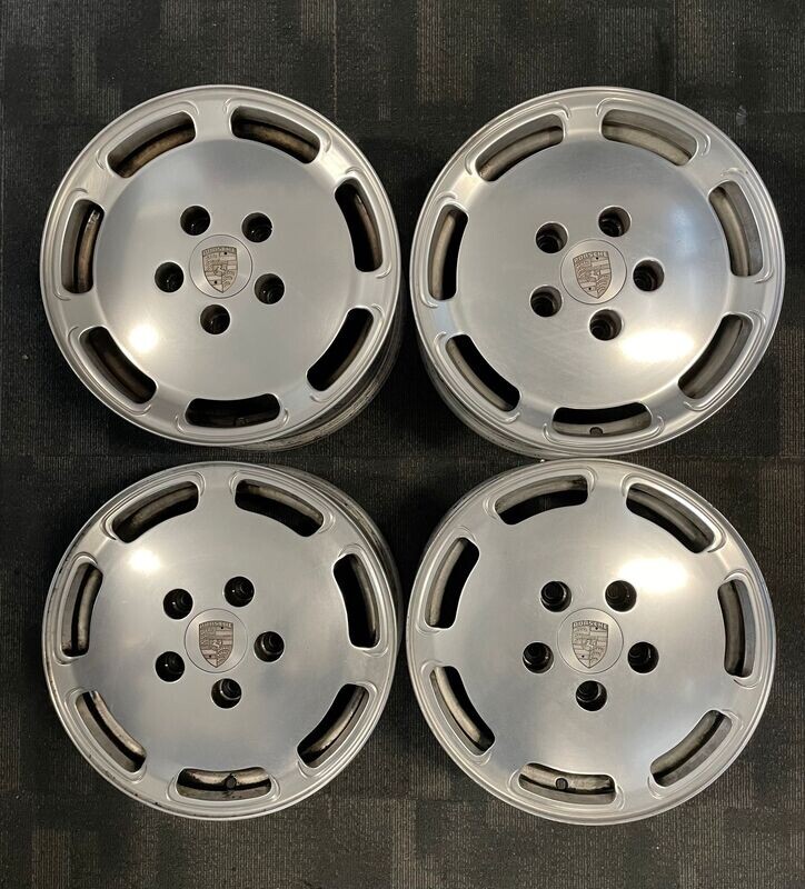 *USED* 16" SET 4 PORSCHE 928 SILVER PCD: 5/130 ET32P