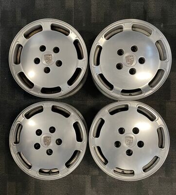 *USED* 16" SET 4 PORSCHE 928 SILVER PCD: 5/130 ET32P