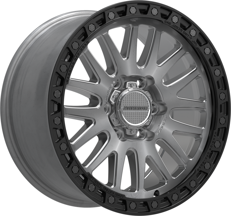 WARRIOR ATLAS SILVER/MACHINED & BLACK LIP Size:18X9.0 PCD:6/139.7 ET18P [1450kg Load Rated]