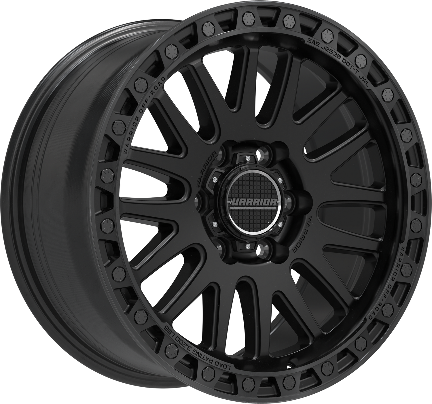 WARRIOR ATLAS SATIN BLACK & DARK TINT LIP Size:18X9.0 PCD:6/139.7 ET38P [1450kg Load Rated]
