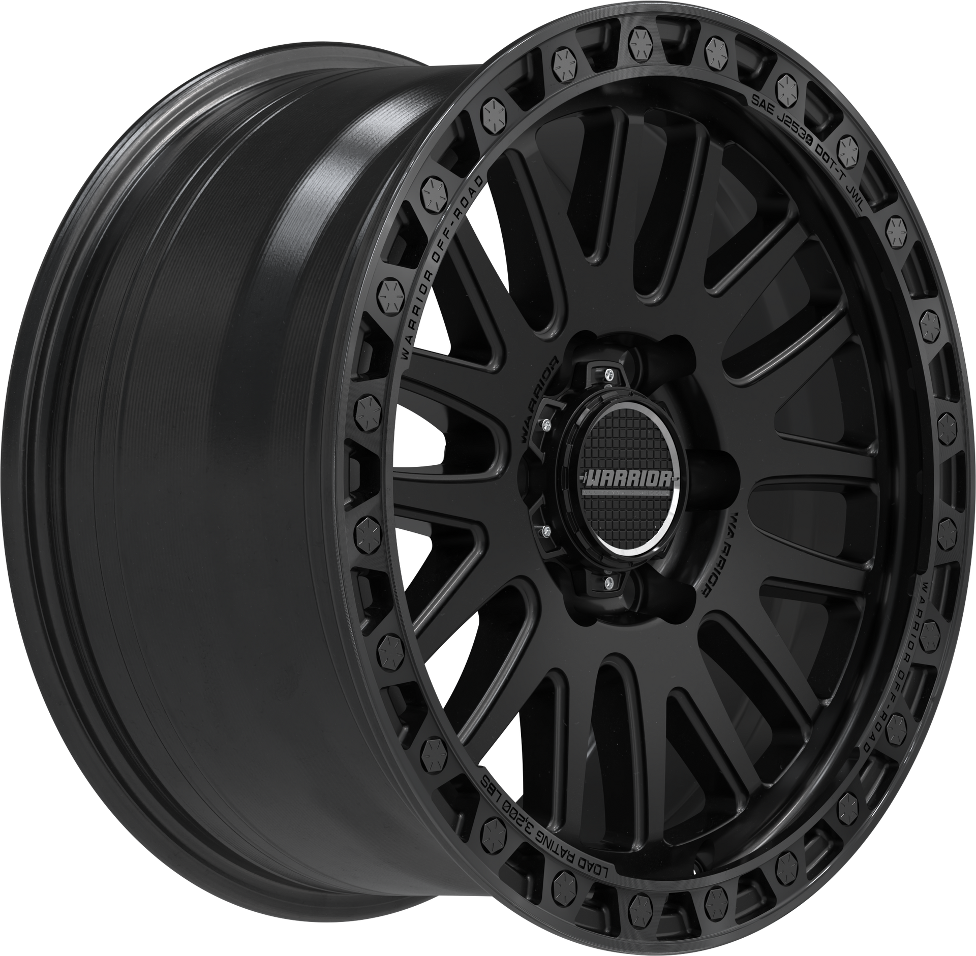 WARRIOR ATLAS SATIN BLACK & DARK TINT LIP Size:18X9.0 PCD:6/139.7 ET38P [1450kg Load Rated]