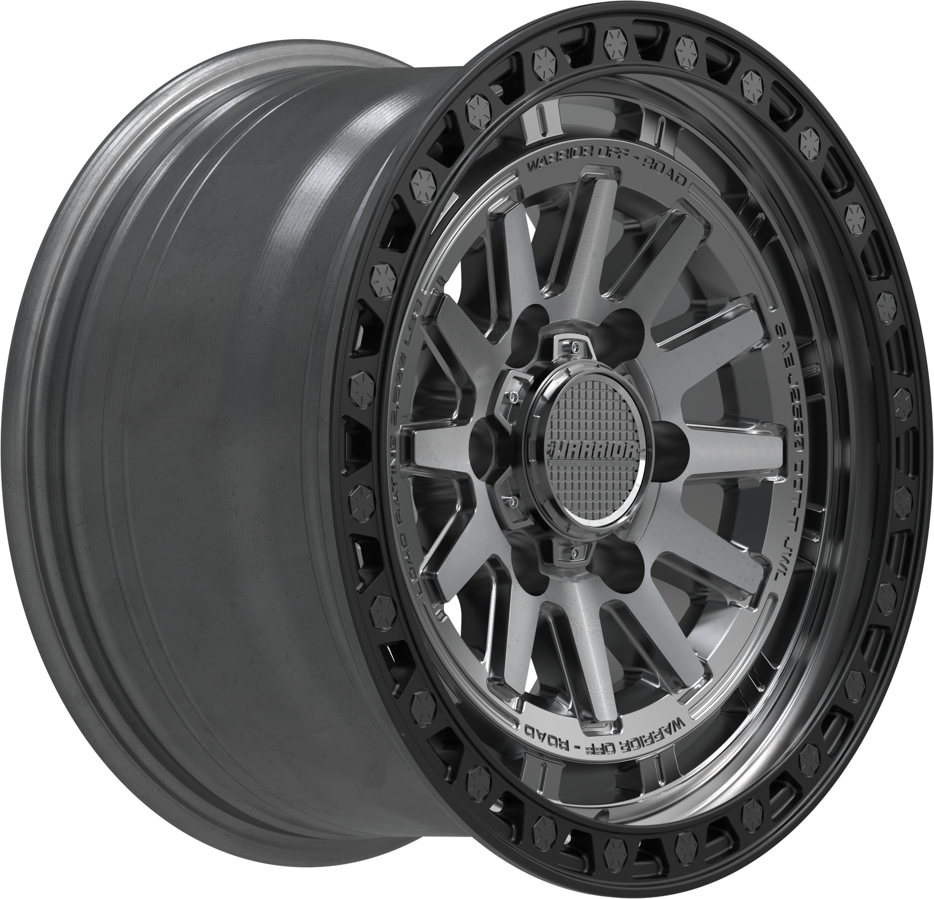 WARRIOR GLADIATOR GUNMETAL/MACHINED SATIN BLACK LIP Size:17X8.5 PCD:6/139.7 ET15