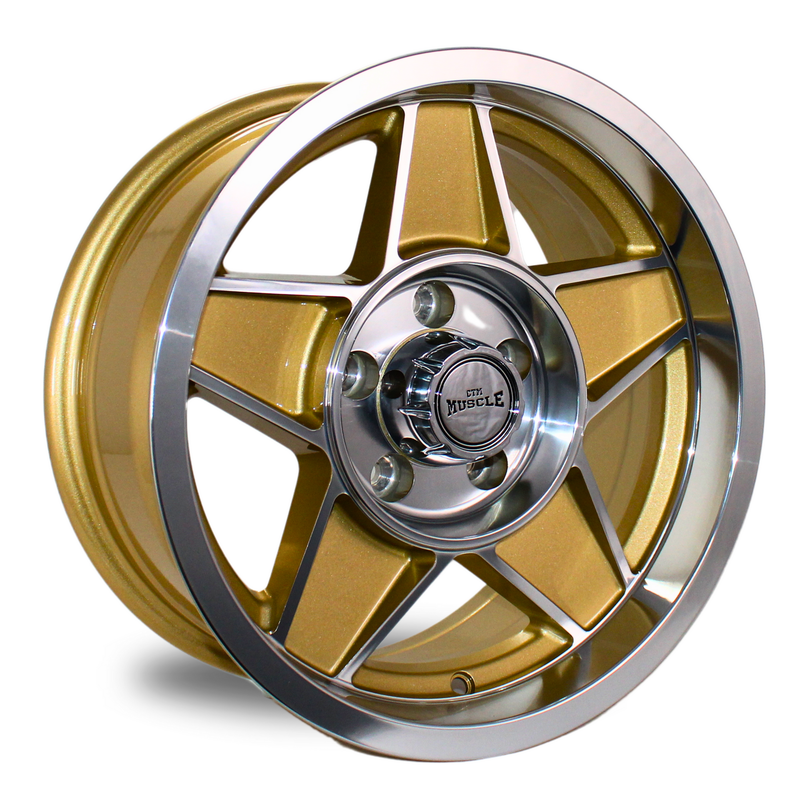 CTM MUSCLE GLOBE GOLD / MACHINED FACE Size:15x7J ***CUSTOM FITMENT***