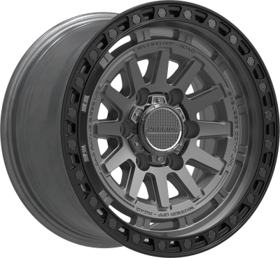 WARRIOR GLADIATOR SATIN GUNMETAL WITH SATIN BLACK LIP Size:17X8.5 PCD:6/139.7 ET15