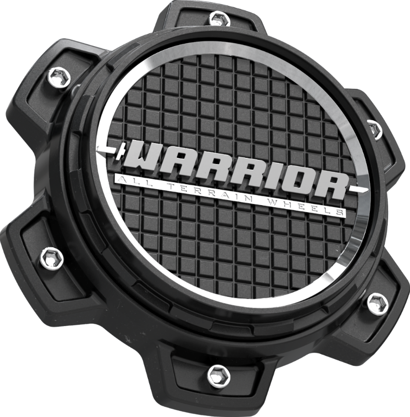 WARRIOR ATLAS/GLADIATOR/ZEUS CENTER CAP REPLACEMENT - SATIN BLACK/CHROME