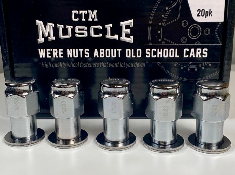 CTM MUSCLE CHROME MAG SHANK WHEEL NUT 1/2" SET 20