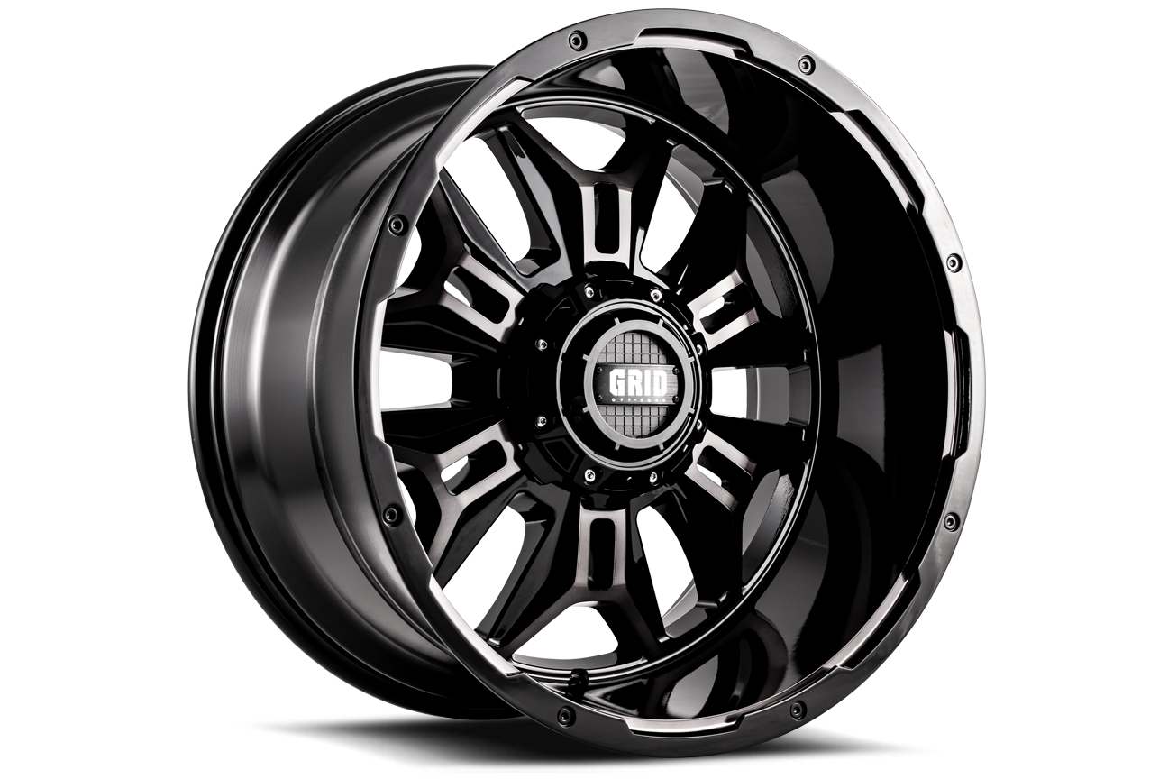 GRID GD11 GLOSS BLACK / DOUBLE BLACK TINT Size:17X9 PCD:6/139.7 ET35 (RANGER FACTORY GUARD FITMENT)