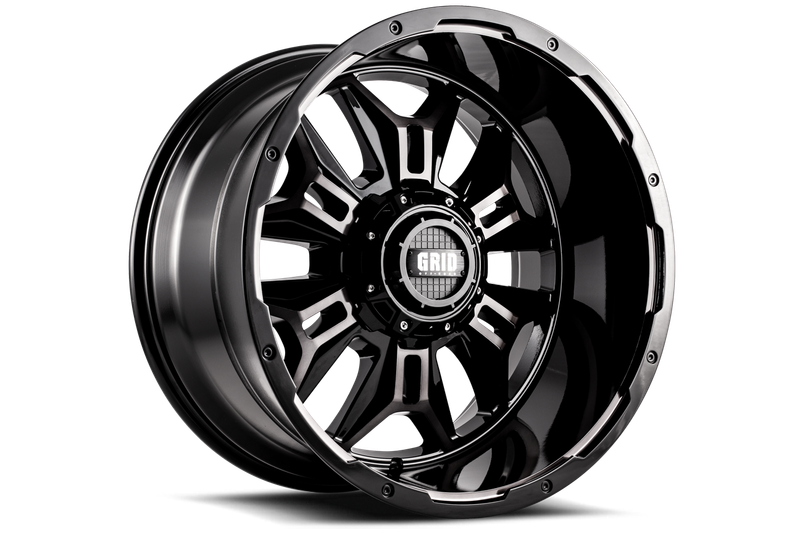 GRID GD11 GLOSS BLACK / DOUBLE BLACK TINT Size:17X9 PCD:6/139.7 ET35 (RANGER FACTORY GUARD FITMENT)