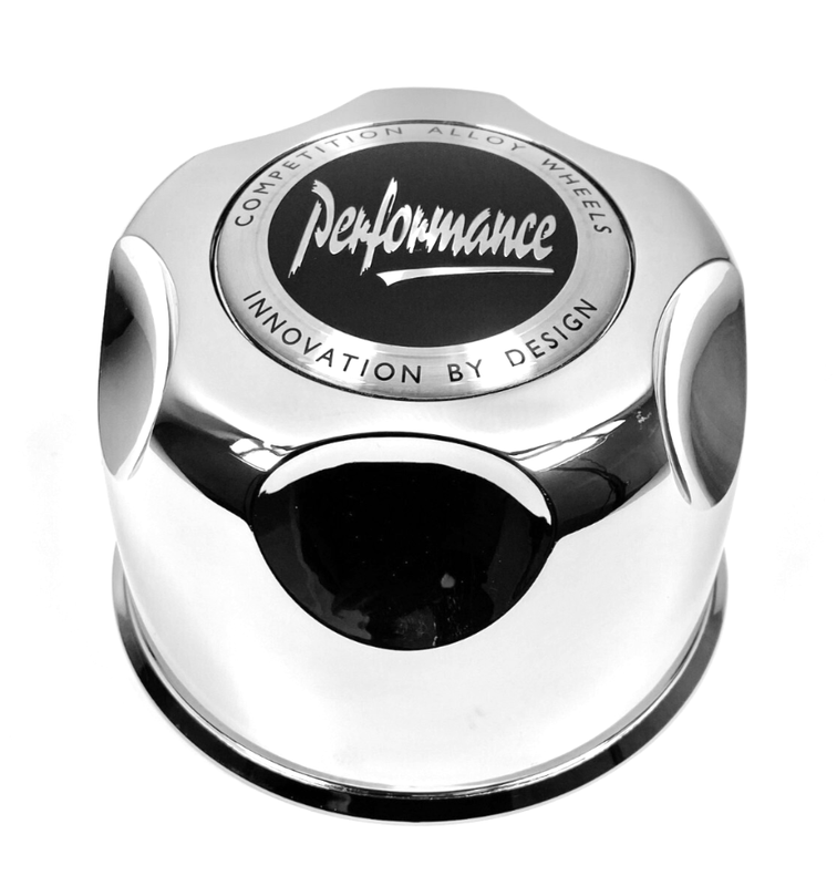 PERFORMANCE 4X4 CHROME PLASTIC PUSH THROUGH DOME CENTER CAP