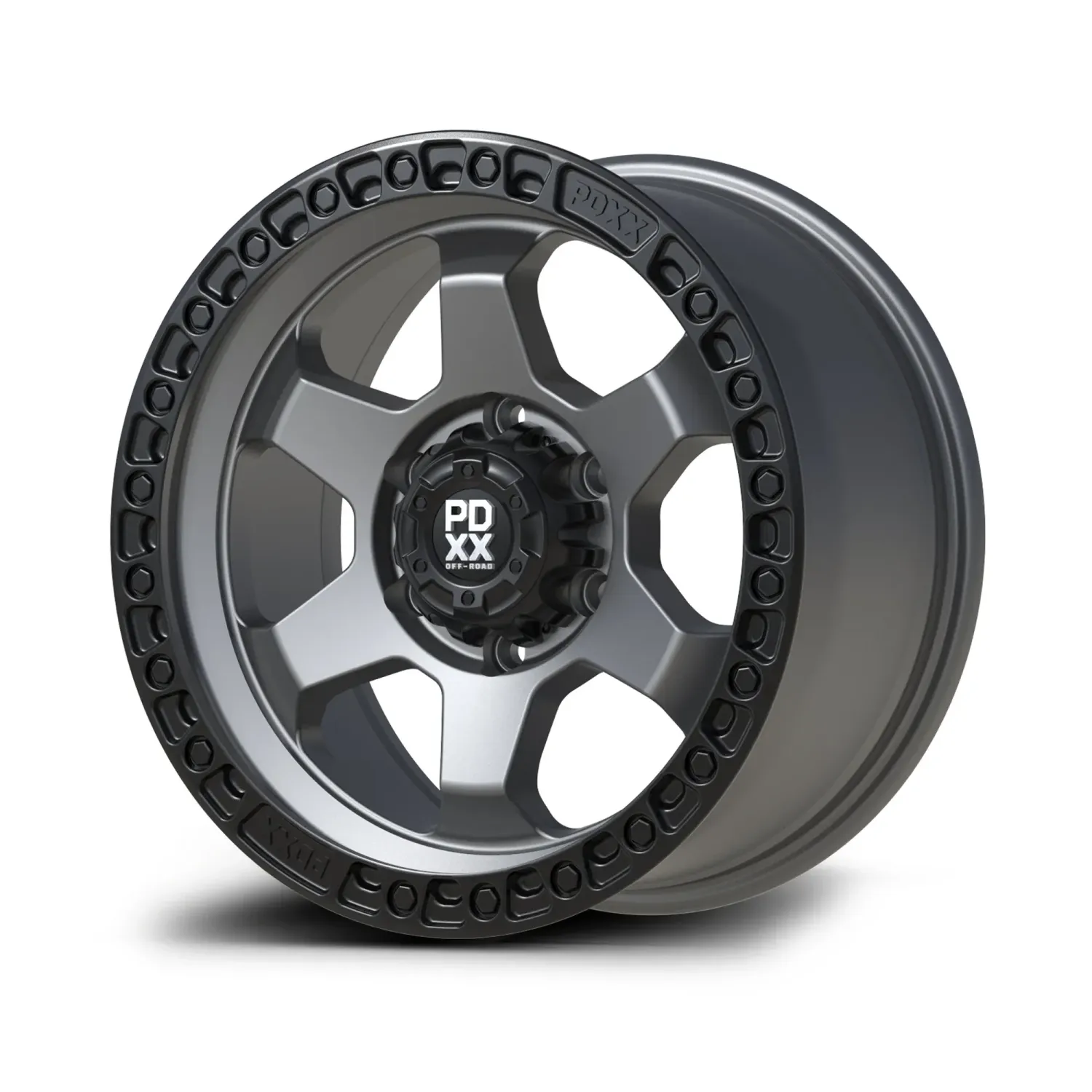 PDXX OFFROAD DOMINATOR 17X8.5J PCD: 6/139.7 ET: 0 SATIN GUNMETAL SATIN BLACK LIP