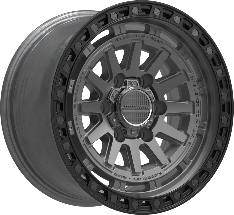 WARRIOR GLADIATOR SATIN GUNMETAL WITH SATIN BLACK LIP Size:17X8.5 PCD:6/139.7 ET15