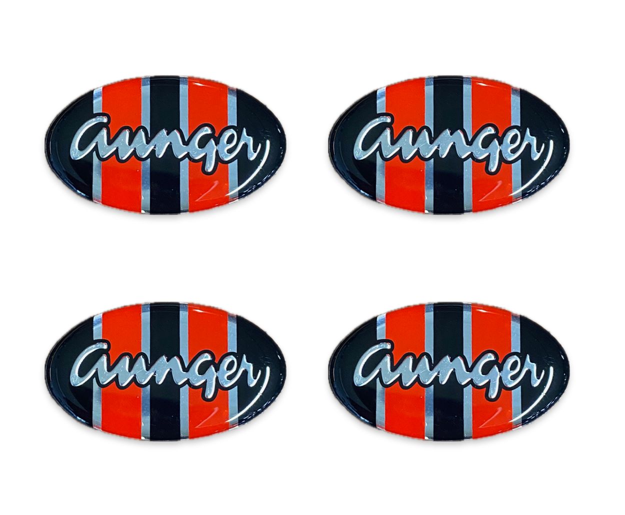 AUNGER CENTER CAP REPLACEMENT STICKER - OVAL - SET OF 4