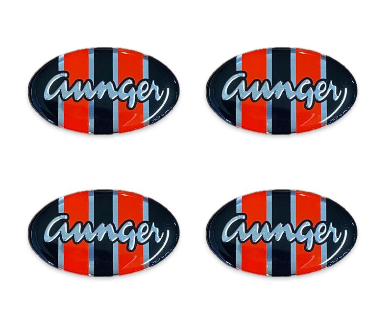 AUNGER CENTER CAP REPLACEMENT STICKER - OVAL - SET OF 4