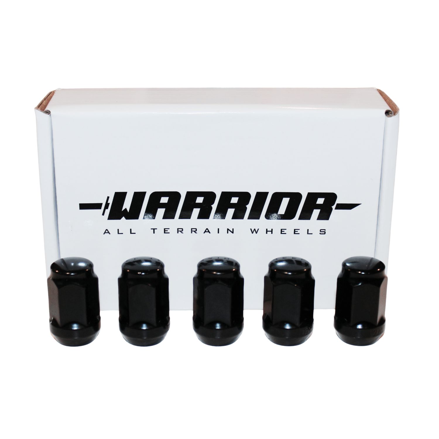 WARRIOR TAPER WHEEL NUT SET 12X1.5 BLACK ACORN STYLE (SHORT)