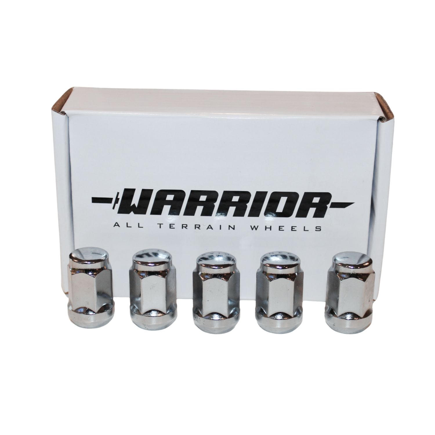 WARRIOR TAPER WHEEL NUT SET 12X1.5 CHROME ACORN STYLE (SHORT)
