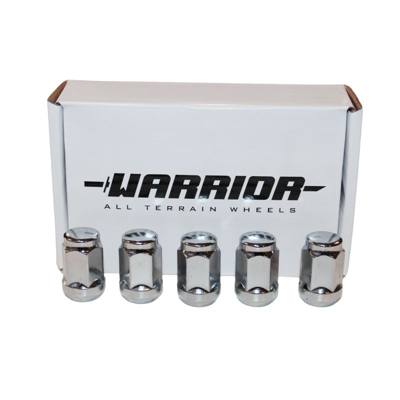 WARRIOR TAPER WHEEL NUT SET 12X1.5 CHROME ACORN STYLE (SHORT)