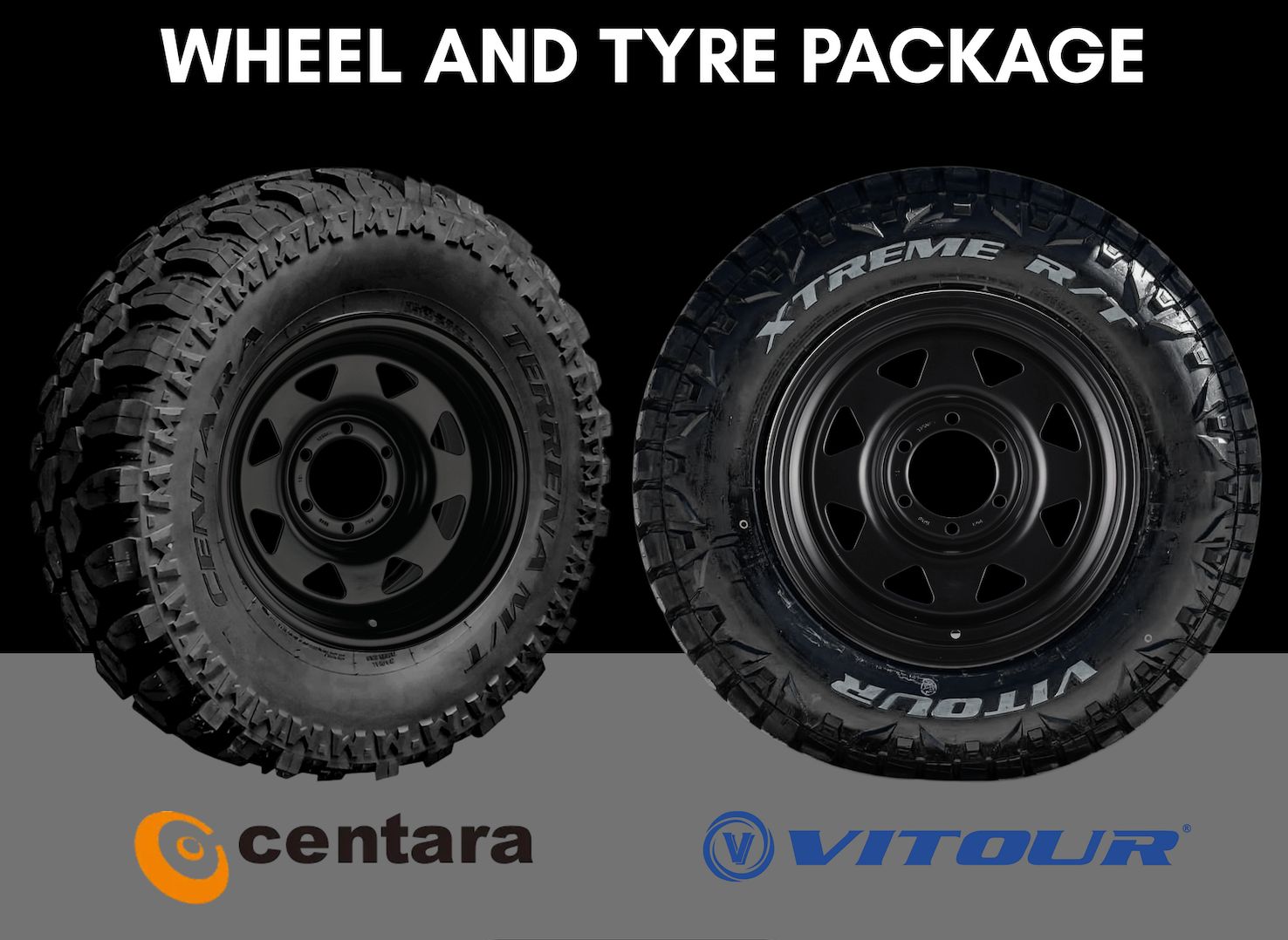 BLACK SUNRAYSIA WHEEL AND TYRE PACKAGE - Size:16X8 PCD:6/139.7 - CHOOSE YOUR TYRE OPTIONS