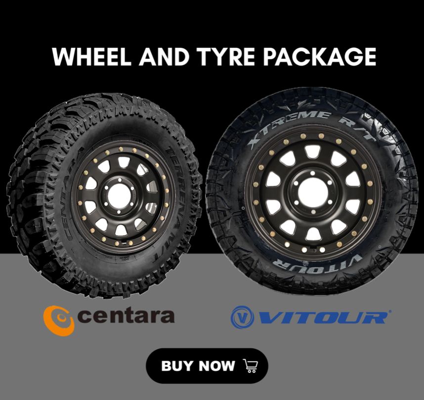 BLACK SUNRAYSIA D-WHEEL WITH SIMULATION BEADLOCK AND TYRE PACKAGE - Size:16X8 PCD:6/139.7 - CHOOSE YOUR TYRE OPTIONS