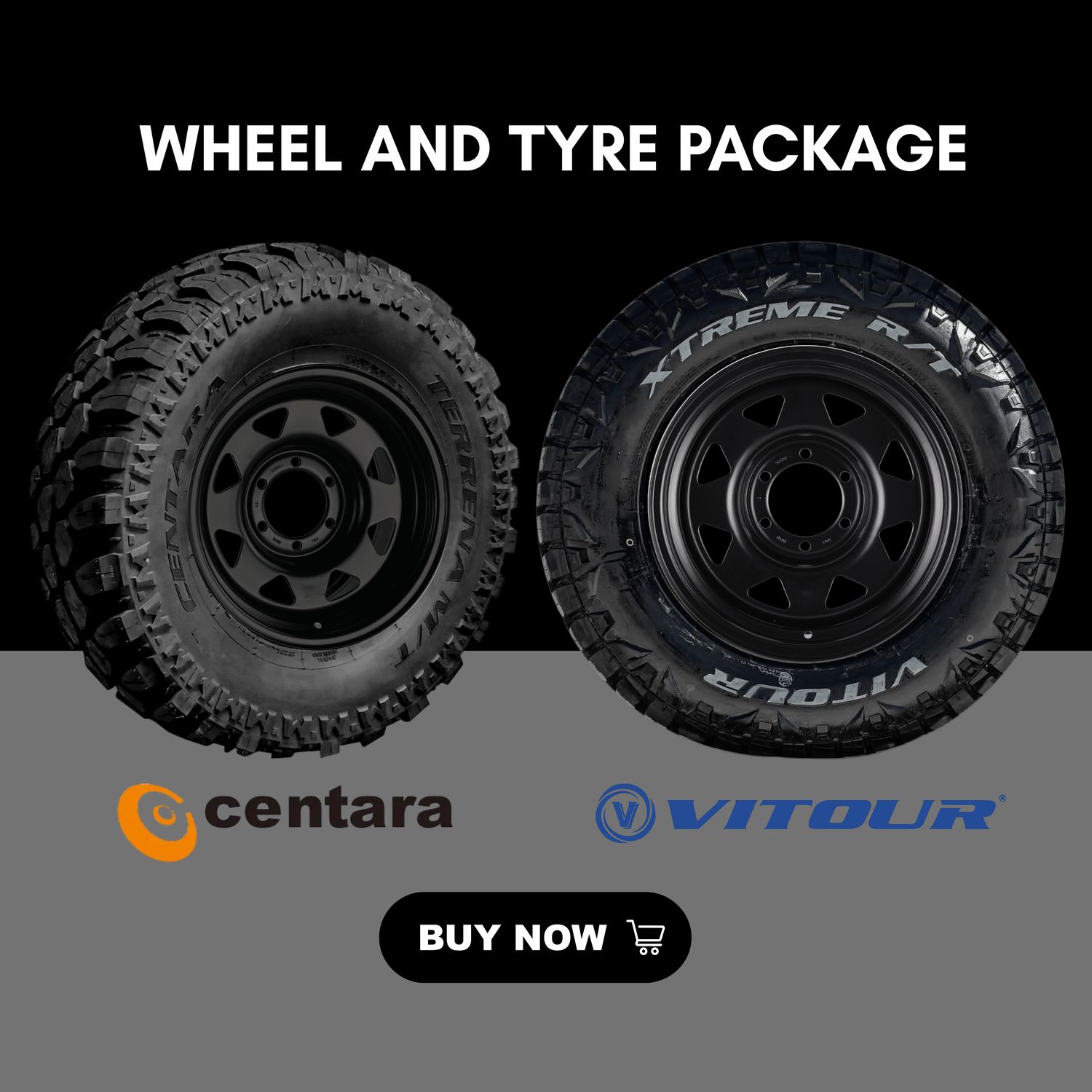BLACK SUNRAYSIA WHEEL AND TYRE PACKAGE - Size:16X8 PCD:6/139.7 - CHOOSE YOUR TYRE OPTIONS