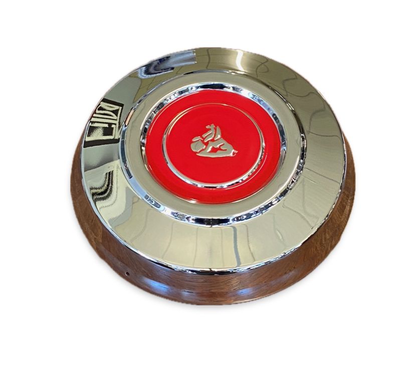 HOLDEN HD-HR CHROME CENTER CAP - RED INSERT