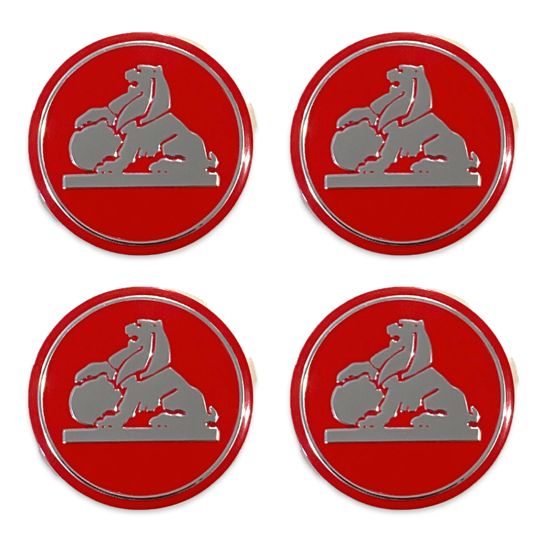 HOLDEN LION (NO TAIL) RED DECAL - LARGE - SET OF 4 - 44mm