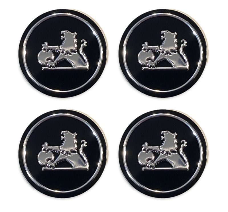 HOLDEN LION (WITH TAIL) BLACK DECAL - LARGE - SET OF 4 - 50mm