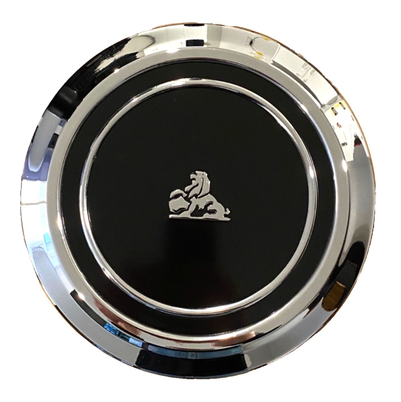 HOLDEN HQ CHROME/SATIN BLACK CENTER CAP DOG DISH STYLE