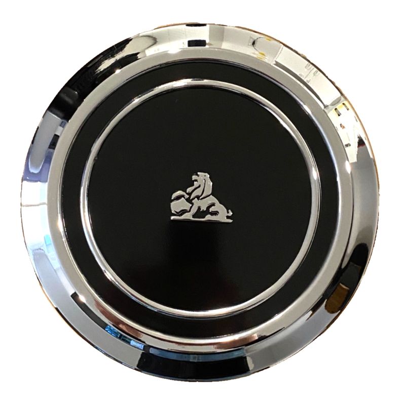 HQ CHROME/SATIN BLACK CENTER CAP DOG DISH STYLE