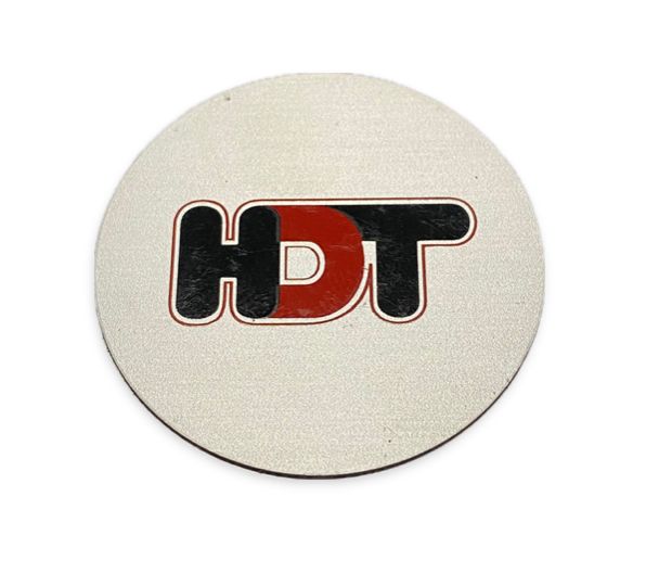 HDT CENTER CAP DECAL -  RED/BLACK - SINGLE