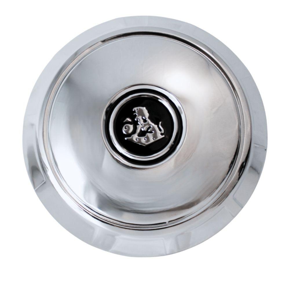 HOLDEN HK CHROME DOG DISH CENTER CAP - BLACK INSERT