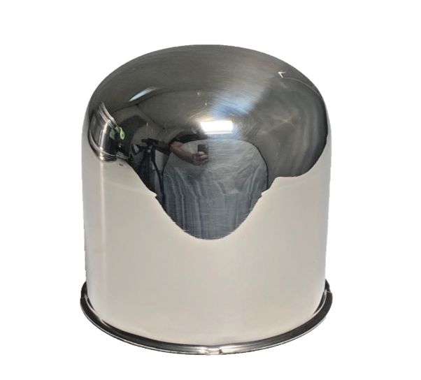 POLISHED STAINLESS STEEL PUSH-THROUGH DOME CENTER CAP - X-LARGE